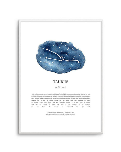Taurus | Watercolour Zodiac Art Print-PRINT-Olive et Oriel-Olive et Oriel-A5 | 5.8" x 8.3" | 14.8 x 21cm-Unframed Art Print-With White Border-Buy-Australian-Art-Prints-Online-with-Olive-et-Oriel-Your-Artwork-Specialists-Austrailia-Decorate-With-Coastal-Photo-Wall-Art-Prints-From-Our-Beach-House-Artwork-Collection-Fine-Poster-and-Framed-Artwork