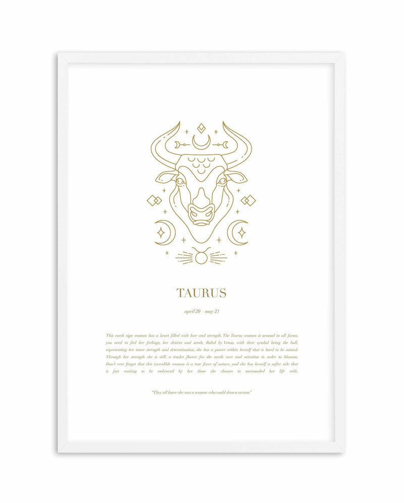Taurus | Celestial Zodiac Art Print-PRINT-Olive et Oriel-Olive et Oriel-A4 | 8.3" x 11.7" | 21 x 29.7cm-White-With White Border-Buy-Australian-Art-Prints-Online-with-Olive-et-Oriel-Your-Artwork-Specialists-Austrailia-Decorate-With-Coastal-Photo-Wall-Art-Prints-From-Our-Beach-House-Artwork-Collection-Fine-Poster-and-Framed-Artwork