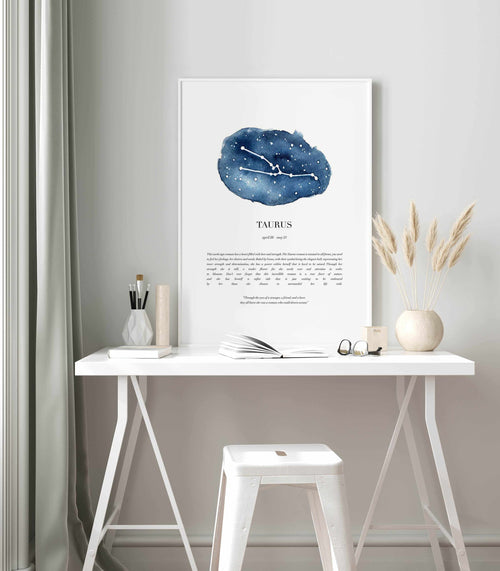 Taurus | Watercolour Zodiac Art Print-PRINT-Olive et Oriel-Olive et Oriel-Buy-Australian-Art-Prints-Online-with-Olive-et-Oriel-Your-Artwork-Specialists-Austrailia-Decorate-With-Coastal-Photo-Wall-Art-Prints-From-Our-Beach-House-Artwork-Collection-Fine-Poster-and-Framed-Artwork