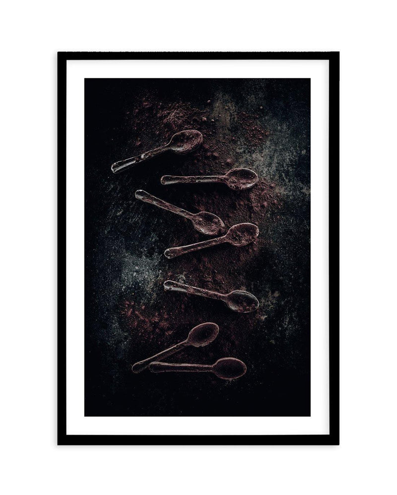 The Chocolate Spoons Art Print-PRINT-Olive et Oriel-Olive et Oriel-A5 | 5.8" x 8.3" | 14.8 x 21cm-Black-With White Border-Buy-Australian-Art-Prints-Online-with-Olive-et-Oriel-Your-Artwork-Specialists-Austrailia-Decorate-With-Coastal-Photo-Wall-Art-Prints-From-Our-Beach-House-Artwork-Collection-Fine-Poster-and-Framed-Artwork