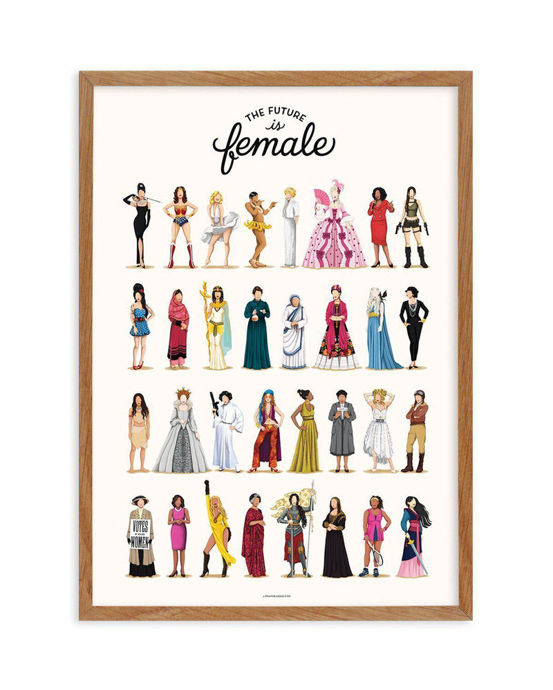 The Future Is Female | Draw Me A Song Collection Art Print-PRINT-Olive et Oriel-Olive et Oriel-50x70 cm | 19.6" x 27.5"-Walnut-With White Border-Buy-Australian-Art-Prints-Online-with-Olive-et-Oriel-Your-Artwork-Specialists-Austrailia-Decorate-With-Coastal-Photo-Wall-Art-Prints-From-Our-Beach-House-Artwork-Collection-Fine-Poster-and-Framed-Artwork