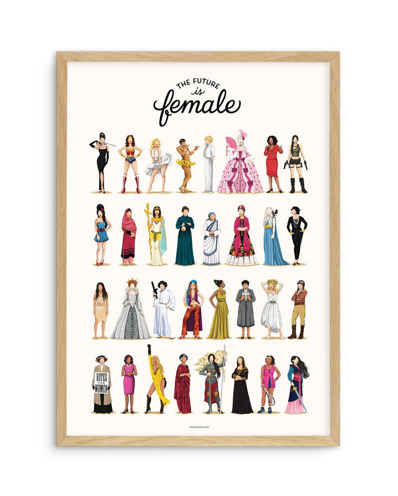 The Future Is Female | Draw Me A Song Collection Art Print-PRINT-Olive et Oriel-Olive et Oriel-A5 | 5.8" x 8.3" | 14.8 x 21cm-Oak-With White Border-Buy-Australian-Art-Prints-Online-with-Olive-et-Oriel-Your-Artwork-Specialists-Austrailia-Decorate-With-Coastal-Photo-Wall-Art-Prints-From-Our-Beach-House-Artwork-Collection-Fine-Poster-and-Framed-Artwork