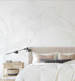 The Palms Wallpaper in Grey - Olive et Oriel