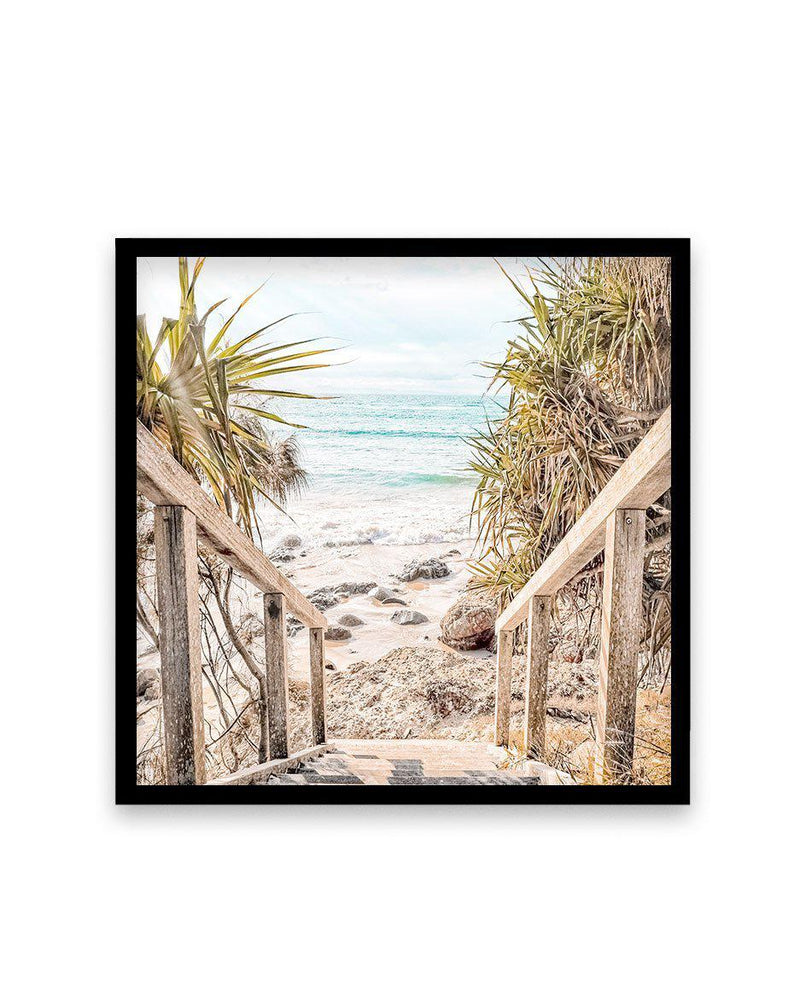 The View, Wategos SQ Art Print-PRINT-Olive et Oriel-Olive et Oriel-70x70 cm | 27.5" x 27.5"-Black-With White Border-Buy-Australian-Art-Prints-Online-with-Olive-et-Oriel-Your-Artwork-Specialists-Austrailia-Decorate-With-Coastal-Photo-Wall-Art-Prints-From-Our-Beach-House-Artwork-Collection-Fine-Poster-and-Framed-Artwork