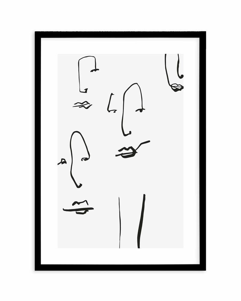 Their Faces I Art Print-PRINT-Olive et Oriel-Olive et Oriel-A4 | 8.3" x 11.7" | 21 x 29.7cm-Black-With White Border-Buy-Australian-Art-Prints-Online-with-Olive-et-Oriel-Your-Artwork-Specialists-Austrailia-Decorate-With-Coastal-Photo-Wall-Art-Prints-From-Our-Beach-House-Artwork-Collection-Fine-Poster-and-Framed-Artwork
