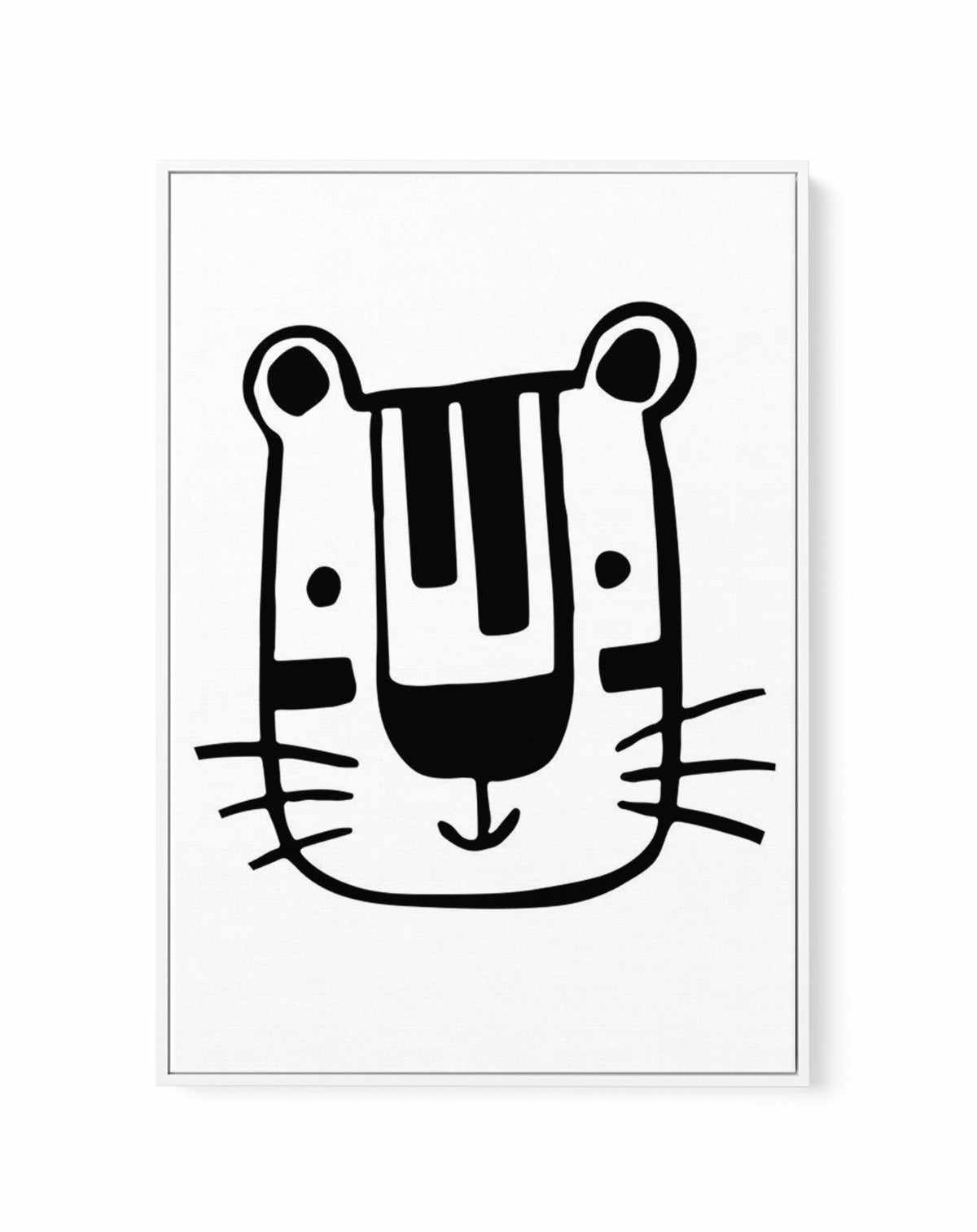 Tiger B&W | Framed Canvas-CANVAS-You can shop wall art online with Olive et Oriel for everything from abstract art to fun kids wall art. Our beautiful modern art prints and canvas art are available from large canvas prints to wall art paintings and our proudly Australian artwork collection offers only the highest quality framed large wall art and canvas art Australia - You can buy fashion photography prints or Hampton print posters and paintings on canvas from Olive et Oriel and have them delive