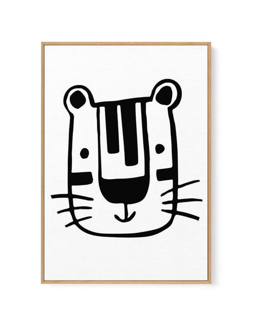 Tiger B&W | Framed Canvas-CANVAS-You can shop wall art online with Olive et Oriel for everything from abstract art to fun kids wall art. Our beautiful modern art prints and canvas art are available from large canvas prints to wall art paintings and our proudly Australian artwork collection offers only the highest quality framed large wall art and canvas art Australia - You can buy fashion photography prints or Hampton print posters and paintings on canvas from Olive et Oriel and have them delive