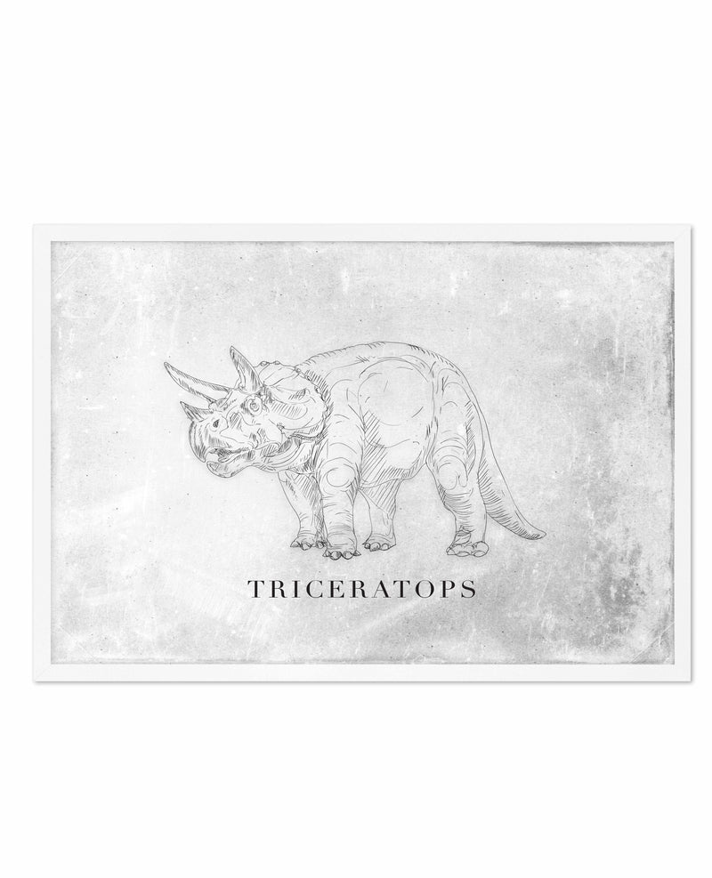Triceratops LS | Dinosaur Collection Art Print-PRINT-Olive et Oriel-Olive et Oriel-A5 | 5.8" x 8.3" | 14.8 x 21cm-White-With White Border-Buy-Australian-Art-Prints-Online-with-Olive-et-Oriel-Your-Artwork-Specialists-Austrailia-Decorate-With-Coastal-Photo-Wall-Art-Prints-From-Our-Beach-House-Artwork-Collection-Fine-Poster-and-Framed-Artwork