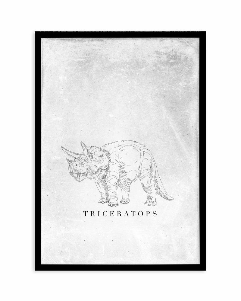 Triceratops PT | Dinosaur Collection Art Print-PRINT-Olive et Oriel-Olive et Oriel-A5 | 5.8" x 8.3" | 14.8 x 21cm-Black-With White Border-Buy-Australian-Art-Prints-Online-with-Olive-et-Oriel-Your-Artwork-Specialists-Austrailia-Decorate-With-Coastal-Photo-Wall-Art-Prints-From-Our-Beach-House-Artwork-Collection-Fine-Poster-and-Framed-Artwork