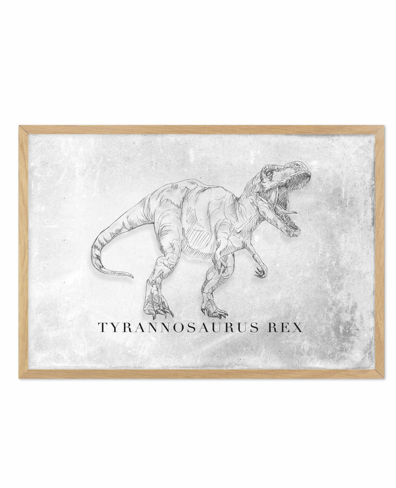 Tyrannosaurus Rex LS | Dinosaur Collection Art Print-PRINT-Olive et Oriel-Olive et Oriel-A5 | 5.8" x 8.3" | 14.8 x 21cm-Oak-With White Border-Buy-Australian-Art-Prints-Online-with-Olive-et-Oriel-Your-Artwork-Specialists-Austrailia-Decorate-With-Coastal-Photo-Wall-Art-Prints-From-Our-Beach-House-Artwork-Collection-Fine-Poster-and-Framed-Artwork