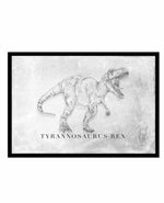 Tyrannosaurus Rex LS | Dinosaur Collection Art Print-PRINT-Olive et Oriel-Olive et Oriel-A5 | 5.8" x 8.3" | 14.8 x 21cm-Black-With White Border-Buy-Australian-Art-Prints-Online-with-Olive-et-Oriel-Your-Artwork-Specialists-Austrailia-Decorate-With-Coastal-Photo-Wall-Art-Prints-From-Our-Beach-House-Artwork-Collection-Fine-Poster-and-Framed-Artwork