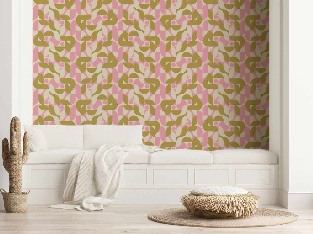 Van Life Retro Geometric Wallpaper - Olive et Oriel