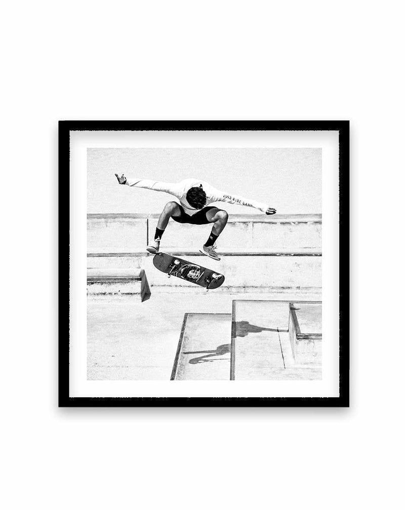 Venice Skate III SQ Art Print-PRINT-Olive et Oriel-Olive et Oriel-70x70 cm | 27.5" x 27.5"-Black-With White Border-Buy-Australian-Art-Prints-Online-with-Olive-et-Oriel-Your-Artwork-Specialists-Austrailia-Decorate-With-Coastal-Photo-Wall-Art-Prints-From-Our-Beach-House-Artwork-Collection-Fine-Poster-and-Framed-Artwork