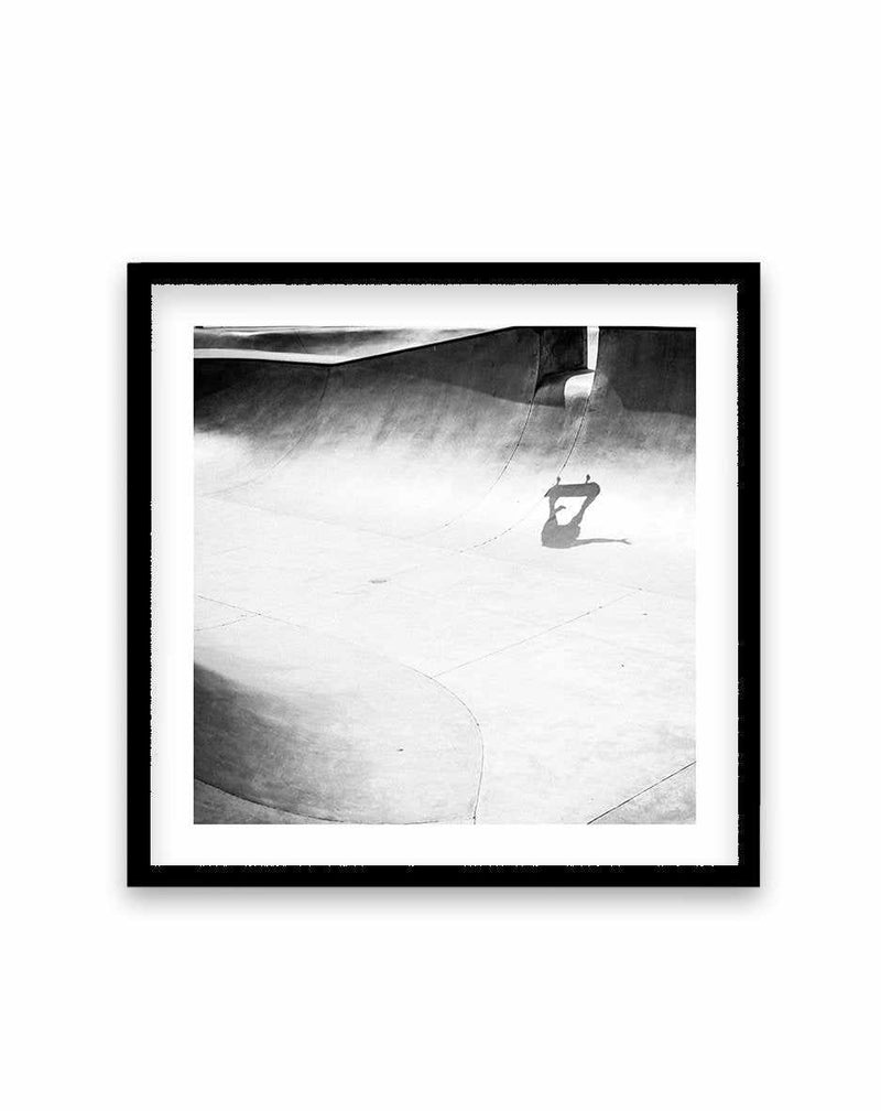 Venice Skater Shadows SQ Art Print-PRINT-Olive et Oriel-Olive et Oriel-70x70 cm | 27.5" x 27.5"-Black-With White Border-Buy-Australian-Art-Prints-Online-with-Olive-et-Oriel-Your-Artwork-Specialists-Austrailia-Decorate-With-Coastal-Photo-Wall-Art-Prints-From-Our-Beach-House-Artwork-Collection-Fine-Poster-and-Framed-Artwork
