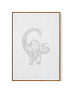 Vintage Brachiosaurus on Linen | Framed Canvas-CANVAS-You can shop wall art online with Olive et Oriel for everything from abstract art to fun kids wall art. Our beautiful modern art prints and canvas art are available from large canvas prints to wall art paintings and our proudly Australian artwork collection offers only the highest quality framed large wall art and canvas art Australia - You can buy fashion photography prints or Hampton print posters and paintings on canvas from Olive et Oriel