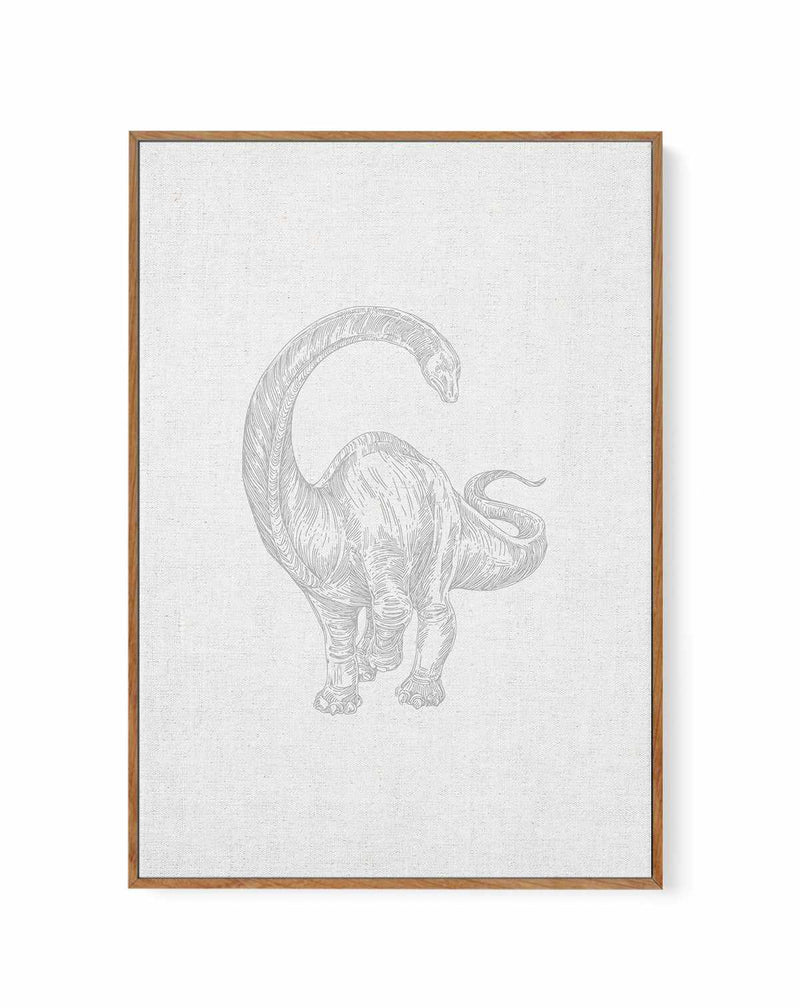 Vintage Brachiosaurus on Linen | Framed Canvas-CANVAS-You can shop wall art online with Olive et Oriel for everything from abstract art to fun kids wall art. Our beautiful modern art prints and canvas art are available from large canvas prints to wall art paintings and our proudly Australian artwork collection offers only the highest quality framed large wall art and canvas art Australia - You can buy fashion photography prints or Hampton print posters and paintings on canvas from Olive et Oriel