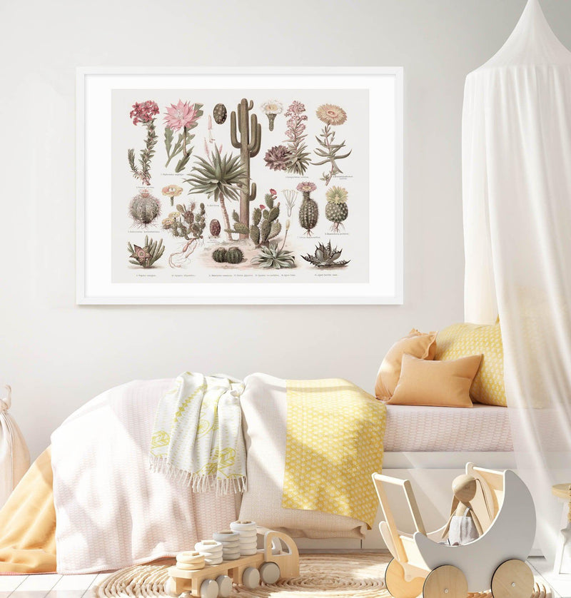 Vintage Cactus Chart Art Print-PRINT-Olive et Oriel-Olive et Oriel-Buy-Australian-Art-Prints-Online-with-Olive-et-Oriel-Your-Artwork-Specialists-Austrailia-Decorate-With-Coastal-Photo-Wall-Art-Prints-From-Our-Beach-House-Artwork-Collection-Fine-Poster-and-Framed-Artwork