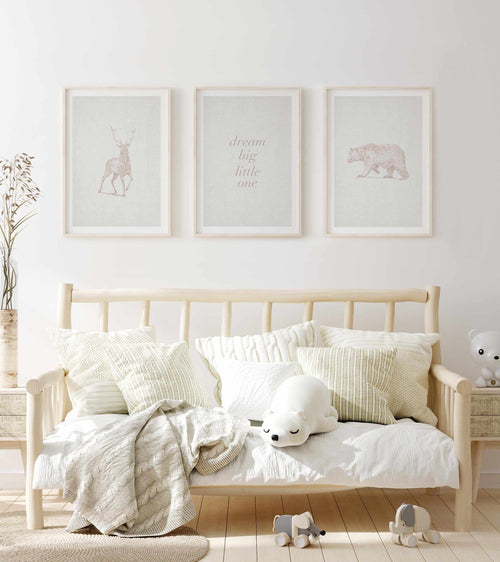 Vintage Deer on Linen | Customise Me! Art Print-PRINT-Olive et Oriel-Olive et Oriel-Buy-Australian-Art-Prints-Online-with-Olive-et-Oriel-Your-Artwork-Specialists-Austrailia-Decorate-With-Coastal-Photo-Wall-Art-Prints-From-Our-Beach-House-Artwork-Collection-Fine-Poster-and-Framed-Artwork