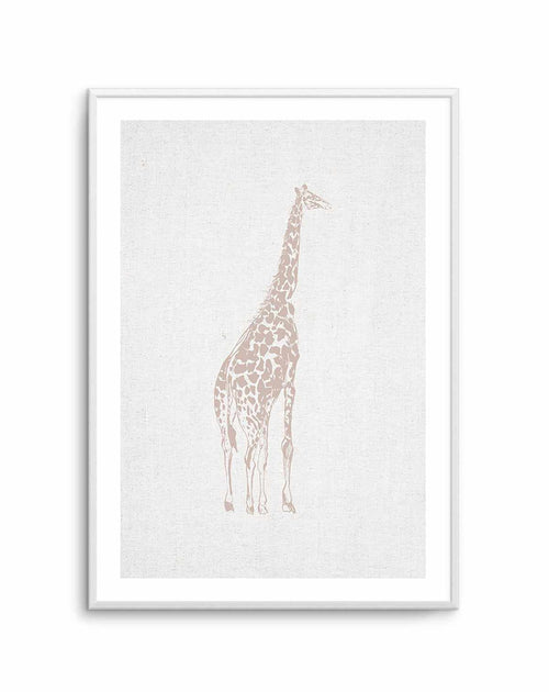 Vintage Giraffe on Linen | Customise Me! Art Print-PRINT-Olive et Oriel-Olive et Oriel-Buy-Australian-Art-Prints-Online-with-Olive-et-Oriel-Your-Artwork-Specialists-Austrailia-Decorate-With-Coastal-Photo-Wall-Art-Prints-From-Our-Beach-House-Artwork-Collection-Fine-Poster-and-Framed-Artwork