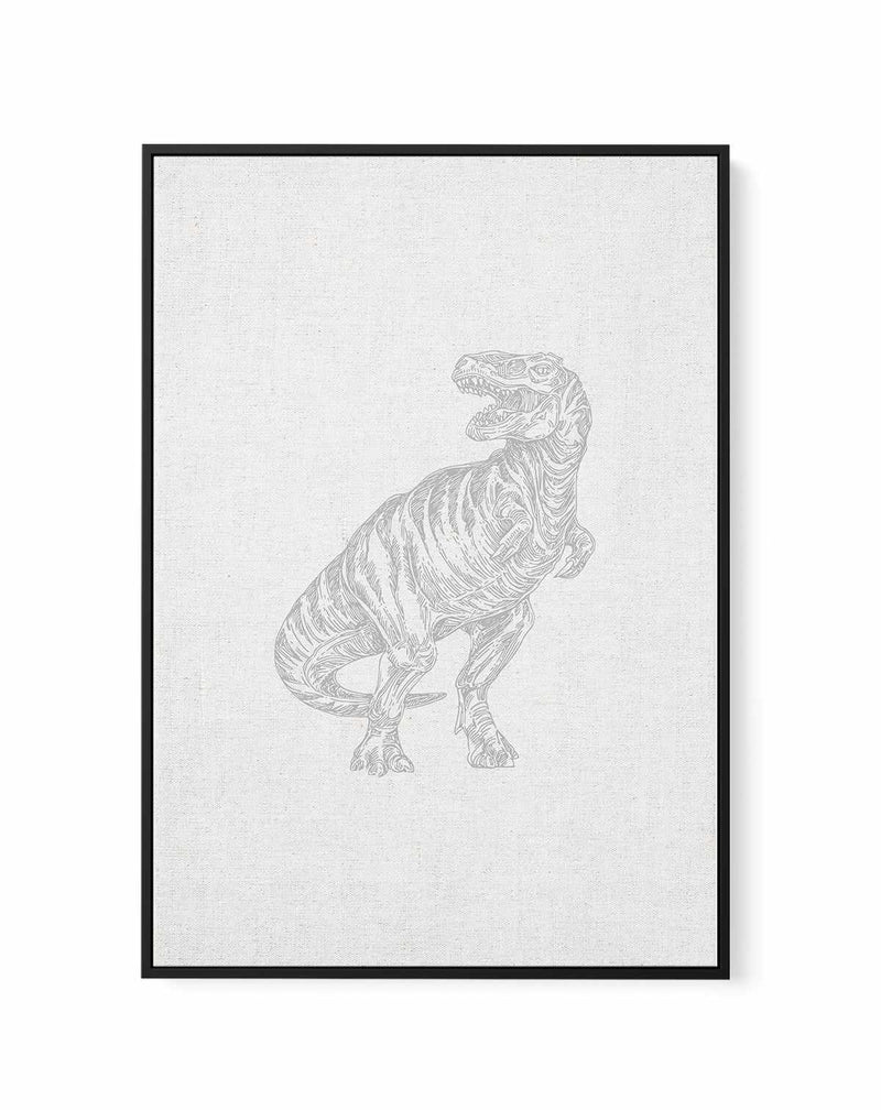Vintage T-Rex on Linen | Framed Canvas-CANVAS-You can shop wall art online with Olive et Oriel for everything from abstract art to fun kids wall art. Our beautiful modern art prints and canvas art are available from large canvas prints to wall art paintings and our proudly Australian artwork collection offers only the highest quality framed large wall art and canvas art Australia - You can buy fashion photography prints or Hampton print posters and paintings on canvas from Olive et Oriel and hav