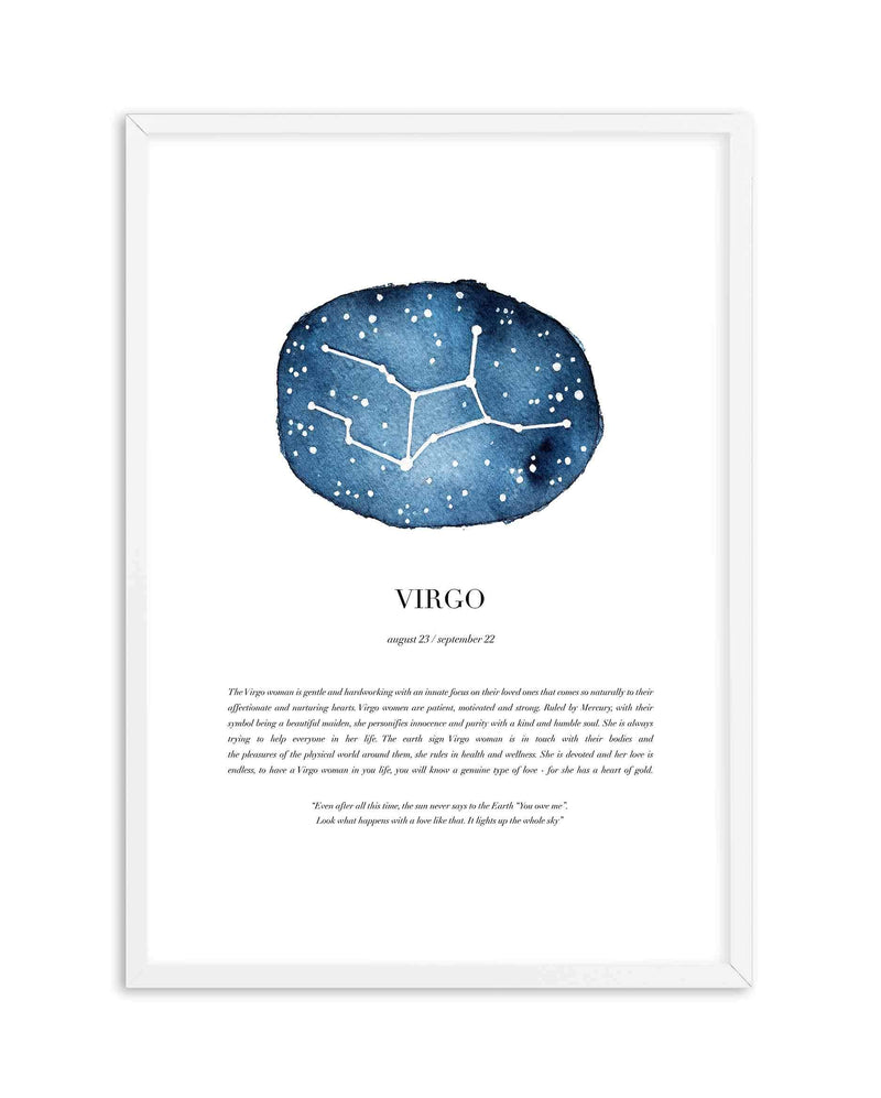 Virgo | Watercolour Zodiac Art Print-PRINT-Olive et Oriel-Olive et Oriel-A5 | 5.8" x 8.3" | 14.8 x 21cm-White-With White Border-Buy-Australian-Art-Prints-Online-with-Olive-et-Oriel-Your-Artwork-Specialists-Austrailia-Decorate-With-Coastal-Photo-Wall-Art-Prints-From-Our-Beach-House-Artwork-Collection-Fine-Poster-and-Framed-Artwork