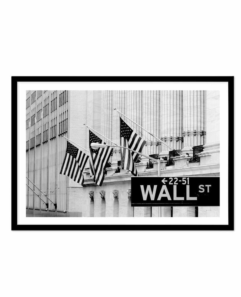 Wall Street Sign Art Print-PRINT-Olive et Oriel-Olive et Oriel-A5 | 5.8" x 8.3" | 14.8 x 21cm-Black-With White Border-Buy-Australian-Art-Prints-Online-with-Olive-et-Oriel-Your-Artwork-Specialists-Austrailia-Decorate-With-Coastal-Photo-Wall-Art-Prints-From-Our-Beach-House-Artwork-Collection-Fine-Poster-and-Framed-Artwork