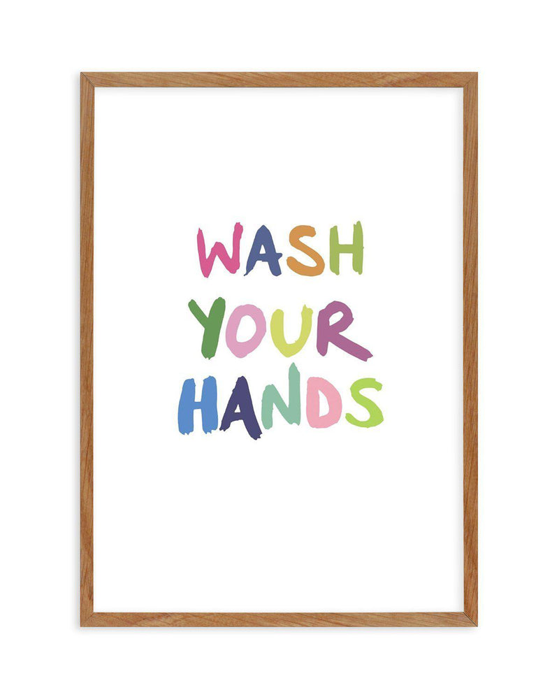 Wash Your Hands Art Print-PRINT-Olive et Oriel-Olive et Oriel-50x70 cm | 19.6" x 27.5"-Walnut-With White Border-Buy-Australian-Art-Prints-Online-with-Olive-et-Oriel-Your-Artwork-Specialists-Austrailia-Decorate-With-Coastal-Photo-Wall-Art-Prints-From-Our-Beach-House-Artwork-Collection-Fine-Poster-and-Framed-Artwork
