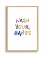 Wash Your Hands Art Print-PRINT-Olive et Oriel-Olive et Oriel-A5 | 5.8" x 8.3" | 14.8 x 21cm-Oak-With White Border-Buy-Australian-Art-Prints-Online-with-Olive-et-Oriel-Your-Artwork-Specialists-Austrailia-Decorate-With-Coastal-Photo-Wall-Art-Prints-From-Our-Beach-House-Artwork-Collection-Fine-Poster-and-Framed-Artwork