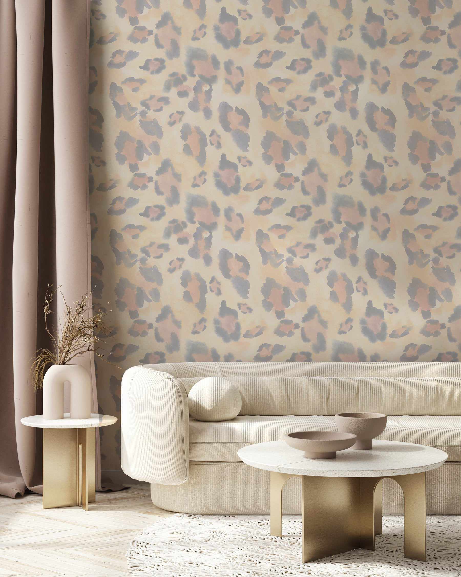 Watercolour Leopard Wallpaper - Olive et Oriel