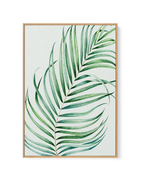 Watercolour Palm On Grey I | Framed Canvas-CANVAS-You can shop wall art online with Olive et Oriel for everything from abstract art to fun kids wall art. Our beautiful modern art prints and canvas art are available from large canvas prints to wall art paintings and our proudly Australian artwork collection offers only the highest quality framed large wall art and canvas art Australia - You can buy fashion photography prints or Hampton print posters and paintings on canvas from Olive et Oriel and