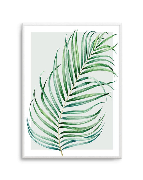 Watercolour Palm On Grey I Art Print-PRINT-Olive et Oriel-Olive et Oriel-A5 | 5.8" x 8.3" | 14.8 x 21cm-Unframed Art Print-With White Border-Buy-Australian-Art-Prints-Online-with-Olive-et-Oriel-Your-Artwork-Specialists-Austrailia-Decorate-With-Coastal-Photo-Wall-Art-Prints-From-Our-Beach-House-Artwork-Collection-Fine-Poster-and-Framed-Artwork