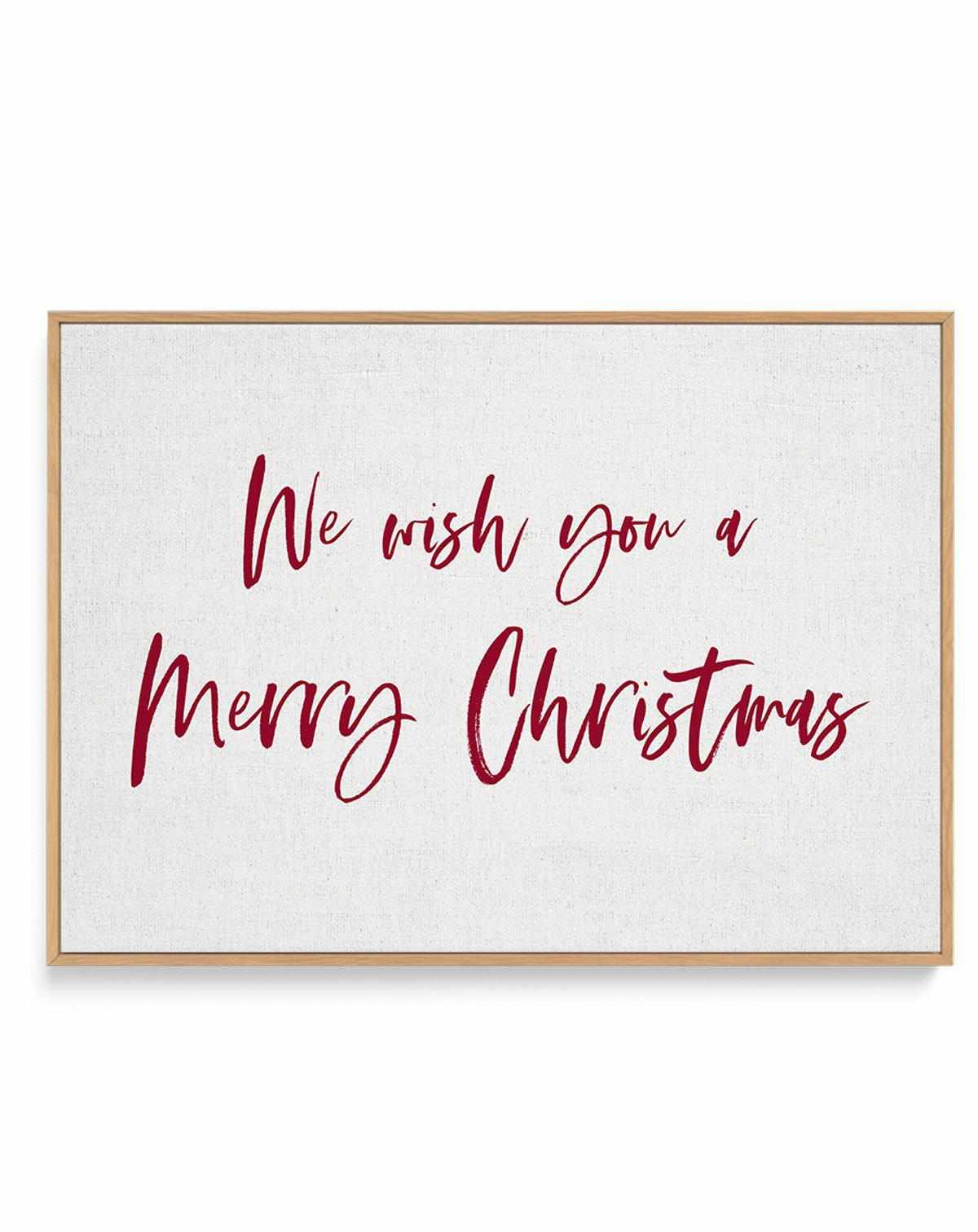 We Wish You A Merry Christmas | Framed Canvas Art Print