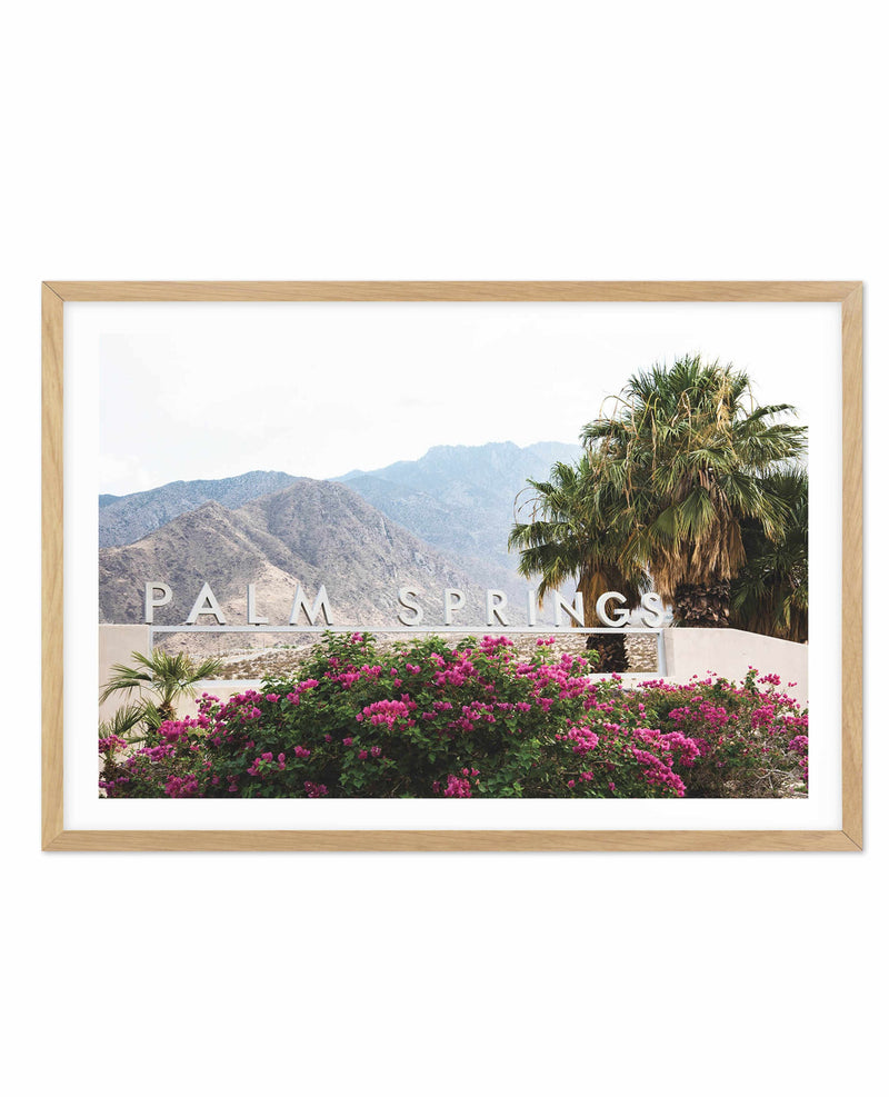 Welcome to Palm Springs Art Print-PRINT-Olive et Oriel-Olive et Oriel-A4 | 8.3" x 11.7" | 21 x 29.7cm-Oak-With White Border-Buy-Australian-Art-Prints-Online-with-Olive-et-Oriel-Your-Artwork-Specialists-Austrailia-Decorate-With-Coastal-Photo-Wall-Art-Prints-From-Our-Beach-House-Artwork-Collection-Fine-Poster-and-Framed-Artwork