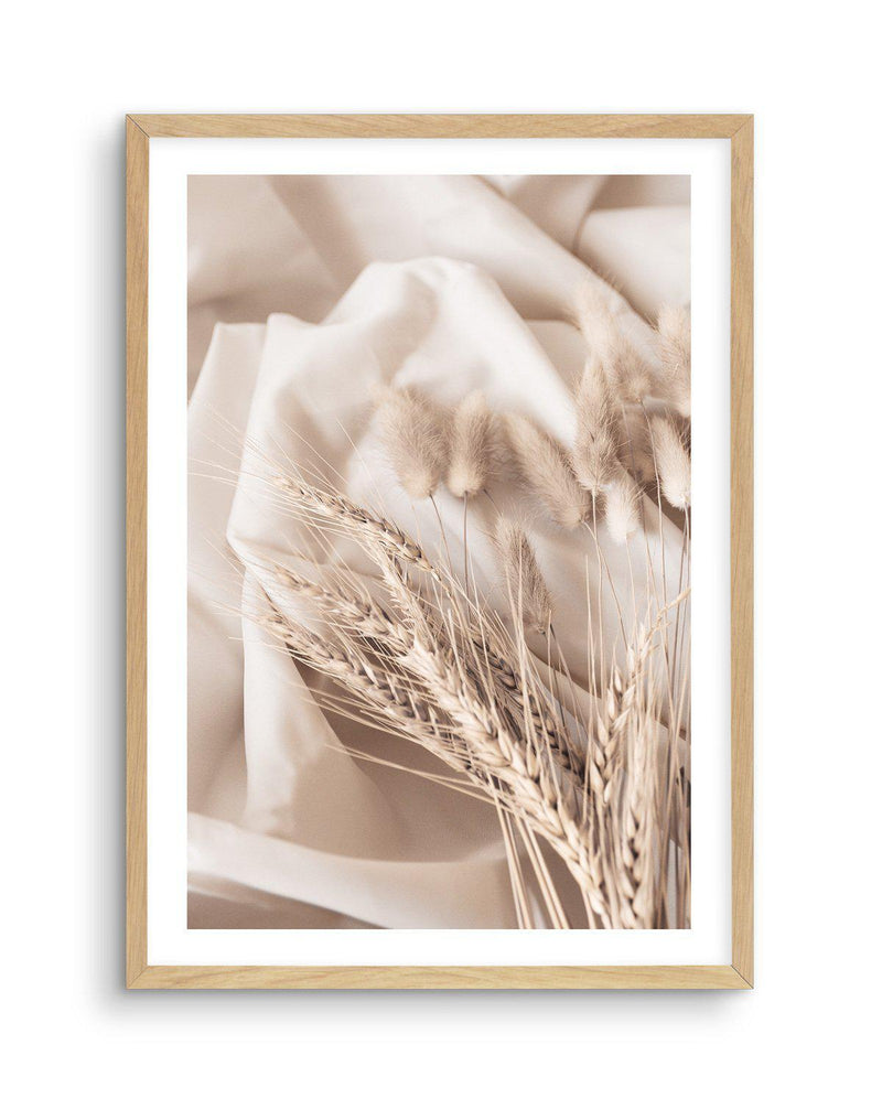Wheat & Rabbit Tails Art Print-PRINT-Olive et Oriel-Olive et Oriel-A5 | 5.8" x 8.3" | 14.8 x 21cm-Oak-With White Border-Buy-Australian-Art-Prints-Online-with-Olive-et-Oriel-Your-Artwork-Specialists-Austrailia-Decorate-With-Coastal-Photo-Wall-Art-Prints-From-Our-Beach-House-Artwork-Collection-Fine-Poster-and-Framed-Artwork