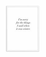 When It Was Winter Art Print-PRINT-Olive et Oriel-Olive et Oriel-A4 | 8.3" x 11.7" | 21 x 29.7cm-White-With White Border-Buy-Australian-Art-Prints-Online-with-Olive-et-Oriel-Your-Artwork-Specialists-Austrailia-Decorate-With-Coastal-Photo-Wall-Art-Prints-From-Our-Beach-House-Artwork-Collection-Fine-Poster-and-Framed-Artwork