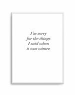 When It Was Winter Art Print-PRINT-Olive et Oriel-Olive et Oriel-A4 | 8.3" x 11.7" | 21 x 29.7cm-Unframed Art Print-With White Border-Buy-Australian-Art-Prints-Online-with-Olive-et-Oriel-Your-Artwork-Specialists-Austrailia-Decorate-With-Coastal-Photo-Wall-Art-Prints-From-Our-Beach-House-Artwork-Collection-Fine-Poster-and-Framed-Artwork