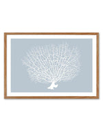White Coral On Blue Art Print-PRINT-Olive et Oriel-Olive et Oriel-50x70 cm | 19.6" x 27.5"-Walnut-With White Border-Buy-Australian-Art-Prints-Online-with-Olive-et-Oriel-Your-Artwork-Specialists-Austrailia-Decorate-With-Coastal-Photo-Wall-Art-Prints-From-Our-Beach-House-Artwork-Collection-Fine-Poster-and-Framed-Artwork