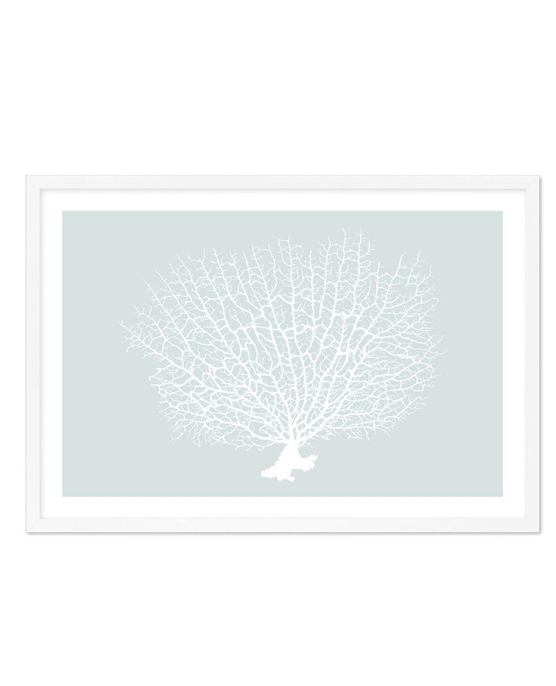White Coral On Mint Art Print-PRINT-Olive et Oriel-Olive et Oriel-A5 | 5.8" x 8.3" | 14.8 x 21cm-White-With White Border-Buy-Australian-Art-Prints-Online-with-Olive-et-Oriel-Your-Artwork-Specialists-Austrailia-Decorate-With-Coastal-Photo-Wall-Art-Prints-From-Our-Beach-House-Artwork-Collection-Fine-Poster-and-Framed-Artwork