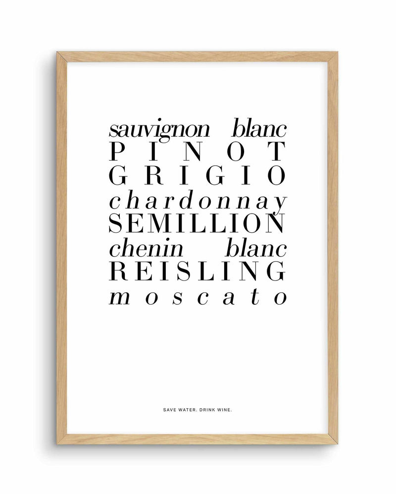 White Wine Art Print-PRINT-Olive et Oriel-Olive et Oriel-A4 | 8.3" x 11.7" | 21 x 29.7cm-Oak-With White Border-Buy-Australian-Art-Prints-Online-with-Olive-et-Oriel-Your-Artwork-Specialists-Austrailia-Decorate-With-Coastal-Photo-Wall-Art-Prints-From-Our-Beach-House-Artwork-Collection-Fine-Poster-and-Framed-Artwork