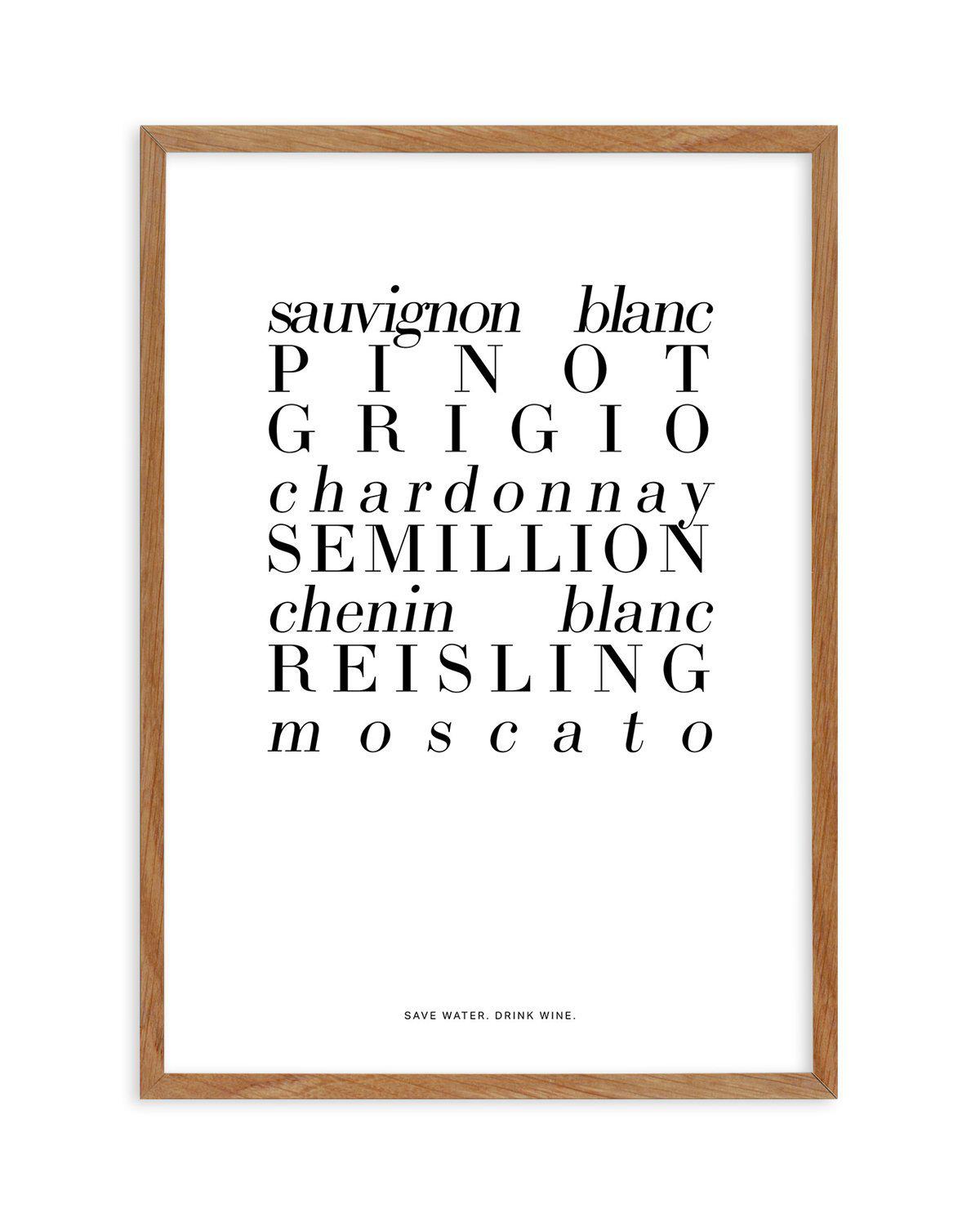 White Wine Art Print-PRINT-Olive et Oriel-Olive et Oriel-50x70 cm | 19.6" x 27.5"-Walnut-With White Border-Buy-Australian-Art-Prints-Online-with-Olive-et-Oriel-Your-Artwork-Specialists-Austrailia-Decorate-With-Coastal-Photo-Wall-Art-Prints-From-Our-Beach-House-Artwork-Collection-Fine-Poster-and-Framed-Artwork