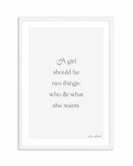 Who And What She Wants | Coco Chanel Art Print-PRINT-Olive et Oriel-Olive et Oriel-A5 | 5.8" x 8.3" | 14.8 x 21cm-White-With White Border-Buy-Australian-Art-Prints-Online-with-Olive-et-Oriel-Your-Artwork-Specialists-Austrailia-Decorate-With-Coastal-Photo-Wall-Art-Prints-From-Our-Beach-House-Artwork-Collection-Fine-Poster-and-Framed-Artwork
