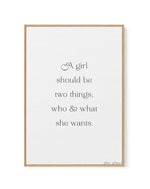 Who And What She Wants | Coco Chanel | Framed Canvas-CANVAS-You can shop wall art online with Olive et Oriel for everything from abstract art to fun kids wall art. Our beautiful modern art prints and canvas art are available from large canvas prints to wall art paintings and our proudly Australian artwork collection offers only the highest quality framed large wall art and canvas art Australia - You can buy fashion photography prints or Hampton print posters and paintings on canvas from Olive et