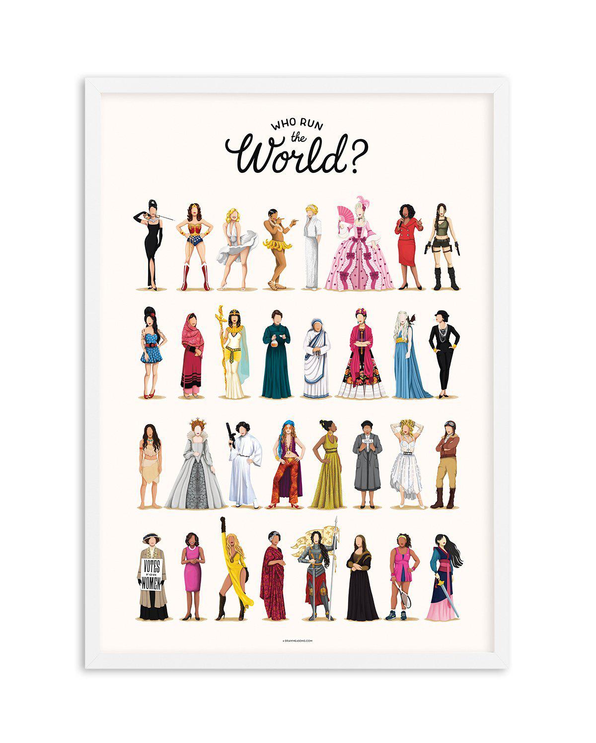 Who Run The World | Draw Me A Song Collection Art Print-PRINT-Olive et Oriel-Olive et Oriel-A5 | 5.8" x 8.3" | 14.8 x 21cm-White-With White Border-Buy-Australian-Art-Prints-Online-with-Olive-et-Oriel-Your-Artwork-Specialists-Austrailia-Decorate-With-Coastal-Photo-Wall-Art-Prints-From-Our-Beach-House-Artwork-Collection-Fine-Poster-and-Framed-Artwork