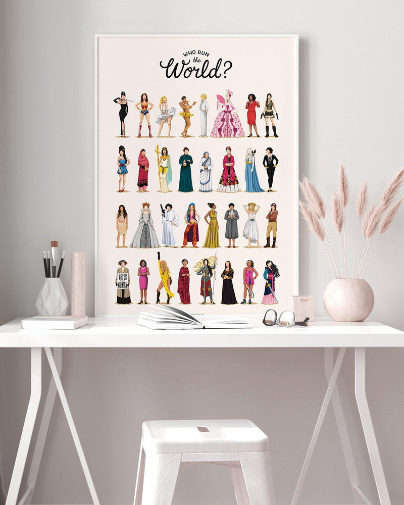 Who Run The World | Draw Me A Song Collection Art Print-PRINT-Olive et Oriel-Olive et Oriel-Buy-Australian-Art-Prints-Online-with-Olive-et-Oriel-Your-Artwork-Specialists-Austrailia-Decorate-With-Coastal-Photo-Wall-Art-Prints-From-Our-Beach-House-Artwork-Collection-Fine-Poster-and-Framed-Artwork