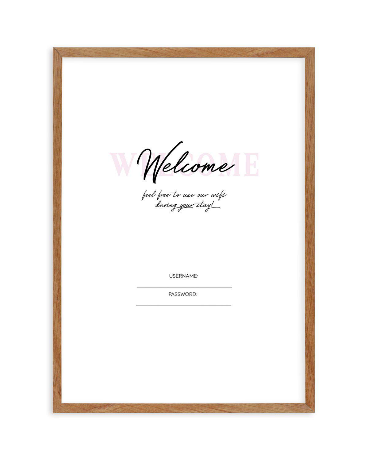 Wifi - Welcome... Art Print-PRINT-Olive et Oriel-Olive et Oriel-50x70 cm | 19.6" x 27.5"-Walnut-With White Border-Buy-Australian-Art-Prints-Online-with-Olive-et-Oriel-Your-Artwork-Specialists-Austrailia-Decorate-With-Coastal-Photo-Wall-Art-Prints-From-Our-Beach-House-Artwork-Collection-Fine-Poster-and-Framed-Artwork