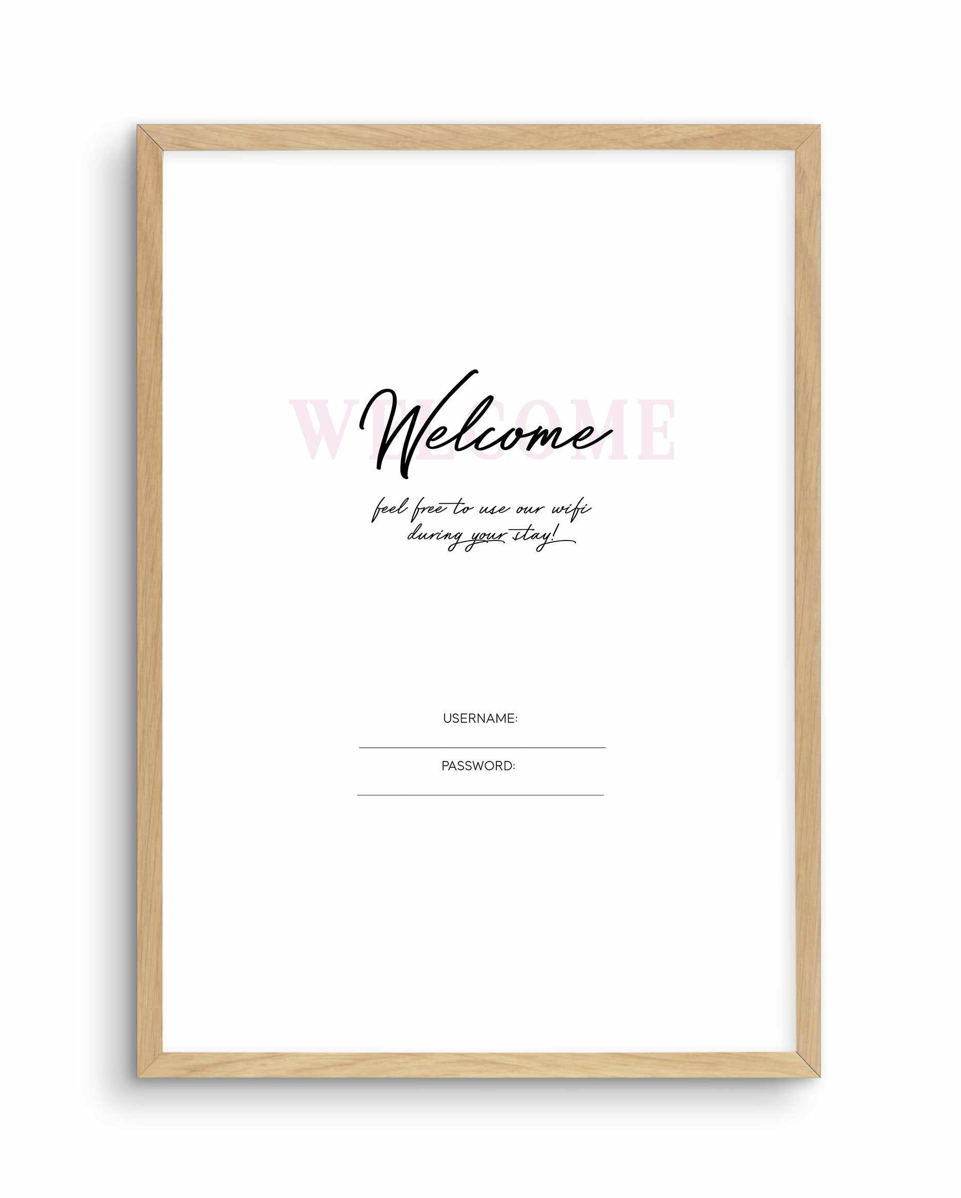 Wifi - Welcome... Art Print-PRINT-Olive et Oriel-Olive et Oriel-A5 | 5.8" x 8.3" | 14.8 x 21cm-Oak-With White Border-Buy-Australian-Art-Prints-Online-with-Olive-et-Oriel-Your-Artwork-Specialists-Austrailia-Decorate-With-Coastal-Photo-Wall-Art-Prints-From-Our-Beach-House-Artwork-Collection-Fine-Poster-and-Framed-Artwork