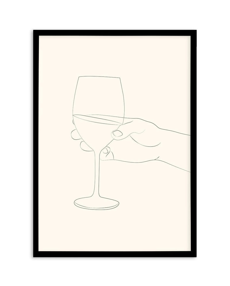Wine Line Art II Art Print-PRINT-Olive et Oriel-Olive et Oriel-A5 | 5.8" x 8.3" | 14.8 x 21cm-Black-With White Border-Buy-Australian-Art-Prints-Online-with-Olive-et-Oriel-Your-Artwork-Specialists-Austrailia-Decorate-With-Coastal-Photo-Wall-Art-Prints-From-Our-Beach-House-Artwork-Collection-Fine-Poster-and-Framed-Artwork