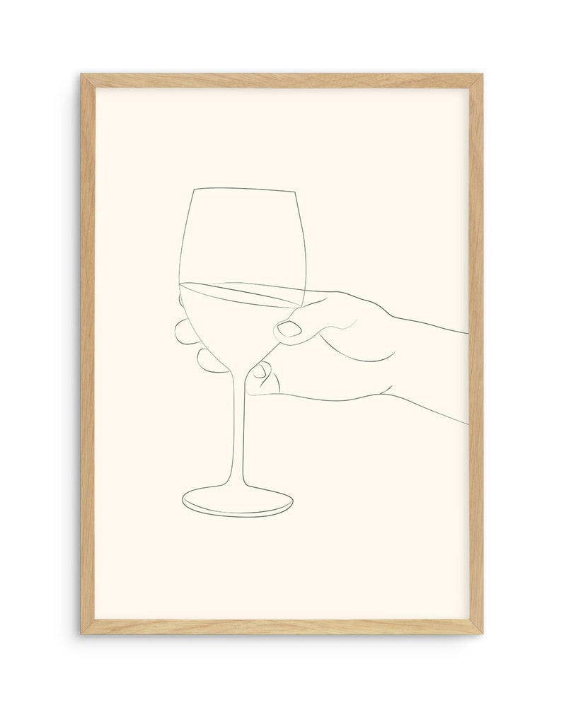 Wine Line Art II Art Print-PRINT-Olive et Oriel-Olive et Oriel-A5 | 5.8" x 8.3" | 14.8 x 21cm-Oak-With White Border-Buy-Australian-Art-Prints-Online-with-Olive-et-Oriel-Your-Artwork-Specialists-Austrailia-Decorate-With-Coastal-Photo-Wall-Art-Prints-From-Our-Beach-House-Artwork-Collection-Fine-Poster-and-Framed-Artwork