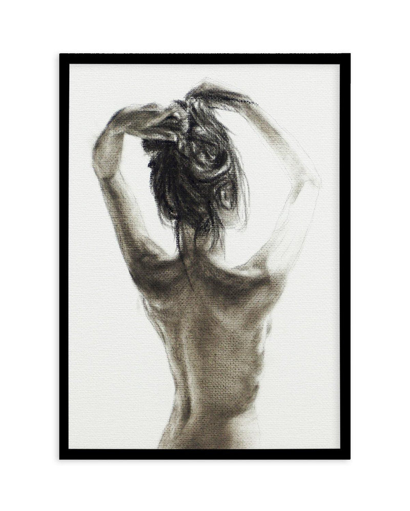 Woman in Charcoal Art Print-PRINT-Olive et Oriel-Olive et Oriel-A5 | 5.8" x 8.3" | 14.8 x 21cm-Black-With White Border-Buy-Australian-Art-Prints-Online-with-Olive-et-Oriel-Your-Artwork-Specialists-Austrailia-Decorate-With-Coastal-Photo-Wall-Art-Prints-From-Our-Beach-House-Artwork-Collection-Fine-Poster-and-Framed-Artwork