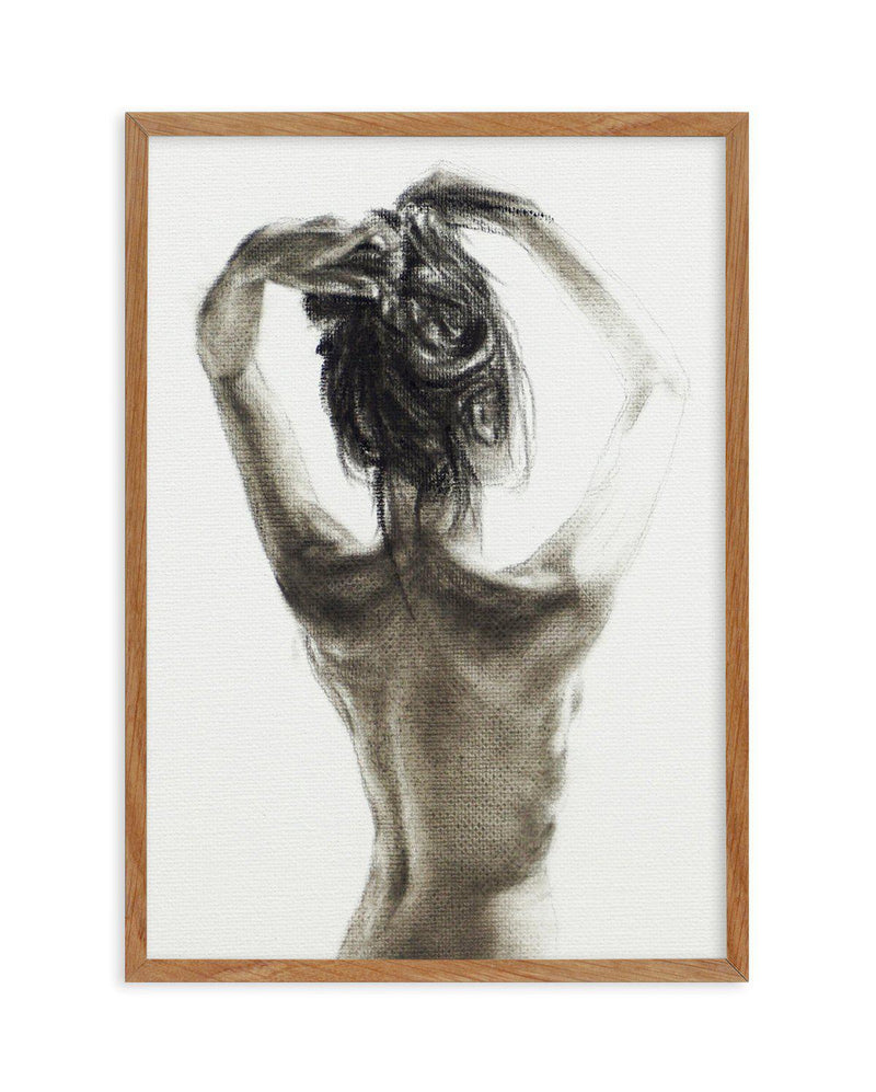 Woman in Charcoal Art Print-PRINT-Olive et Oriel-Olive et Oriel-50x70 cm | 19.6" x 27.5"-Walnut-With White Border-Buy-Australian-Art-Prints-Online-with-Olive-et-Oriel-Your-Artwork-Specialists-Austrailia-Decorate-With-Coastal-Photo-Wall-Art-Prints-From-Our-Beach-House-Artwork-Collection-Fine-Poster-and-Framed-Artwork